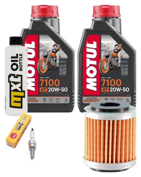 Inspektionspaket 2L 20W-50 + Ölfilter + 1x Zündkerze für Yamaha VP X-City YP X-Max 125 ccm Bj. 2008 - 2010