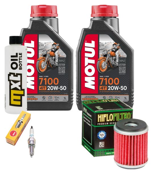Inspektionspaket 2L 20W-50 + Ölfilter + 1x Zündkerze für Yamaha VP X-City YP X-Max 125 ccm Bj. 2008 - 2010