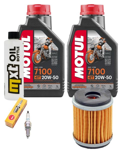 Inspektionspaket 2L 20W-50 + Ölfilter + 1x Zündkerze für Yamaha VP X-City YP X-Max 125 ccm Bj. 2008 - 2010