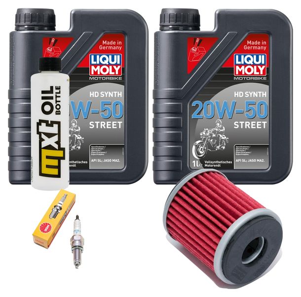 Inspektionspaket 2L 20W-50 + Ölfilter + 1x Zündkerze für Yamaha VP X-City YP X-Max 125 ccm Bj. 2008 - 2010