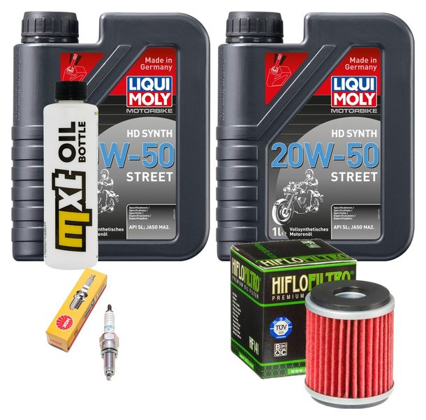 Inspektionspaket 2L 20W-50 + Ölfilter + 1x Zündkerze für Yamaha VP X-City YP X-Max 125 ccm Bj. 2008 - 2010