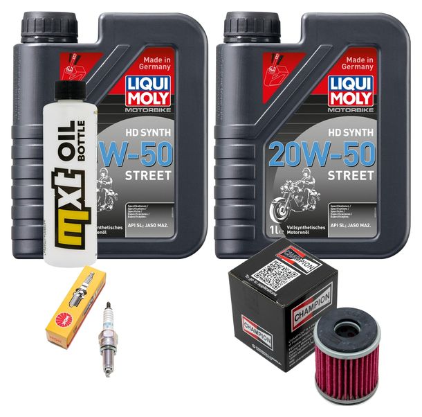 Inspektionspaket 2L 20W-50 + Ölfilter + 1x Zündkerze für Yamaha VP X-City YP X-Max 125 ccm Bj. 2008 - 2010