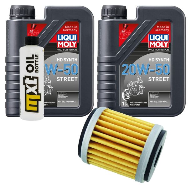 Inspektionspaket 2L 20W-50 + Ölfilter + 1x Zündkerze für Yamaha VP X-City YP X-Max 125 ccm Bj. 2008 - 2010