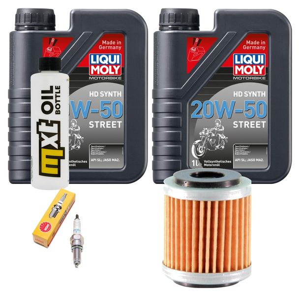 Inspektionspaket 2L 20W-50 + Ölfilter + 1x Zündkerze für Yamaha VP X-City YP X-Max 125 ccm Bj. 2008 - 2010