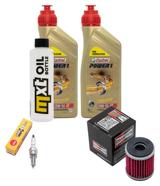 Inspektionspaket 2L 20W-50 + Ölfilter + 1x Zündkerze für Yamaha VP X-City YP X-Max 125 ccm Bj. 2008 - 2010