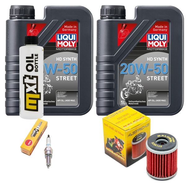 Inspektionspaket 2L 20W-50 + Ölfilter + 1x Zündkerze für Yamaha VP X-City YP X-Max 125 ccm Bj. 2008 - 2010
