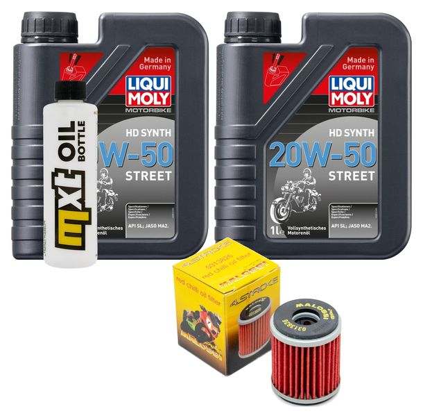 Inspektionspaket 2L 20W-50 + Ölfilter + 1x Zündkerze für Yamaha VP X-City YP X-Max 125 ccm Bj. 2008 - 2010
