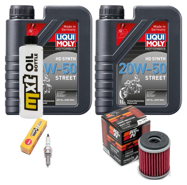 Inspektionspaket 2L 20W-50 + Ölfilter + 1x Zündkerze für Yamaha VP X-City YP X-Max 125 ccm Bj. 2008 - 2010
