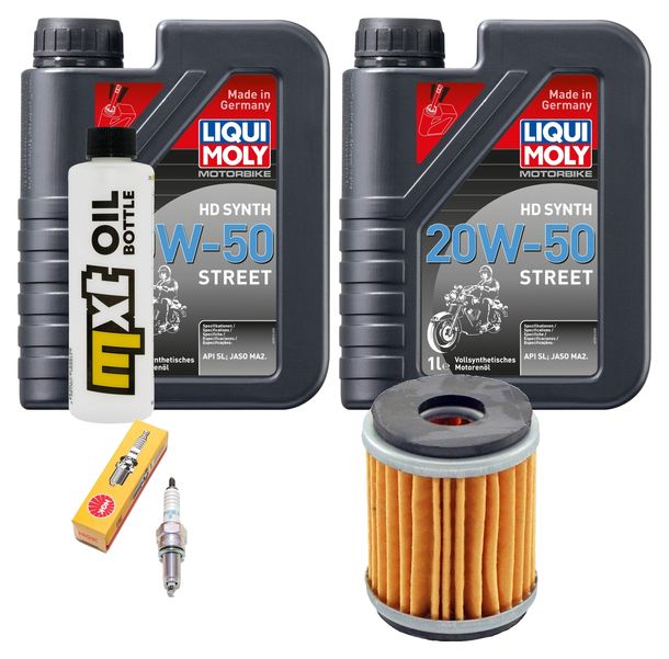 Inspektionspaket 2L 20W-50 + Ölfilter + 1x Zündkerze für Yamaha VP X-City YP X-Max 125 ccm Bj. 2008 - 2010