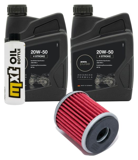 Inspektionspaket 2L 20W-50 + Ölfilter + 1x Zündkerze für Yamaha VP X-City YP X-Max 125 ccm Bj. 2008 - 2010