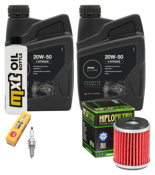 Inspektionspaket 2L 20W-50 + Ölfilter + 1x Zündkerze für Yamaha VP X-City YP X-Max 125 ccm Bj. 2008 - 2010