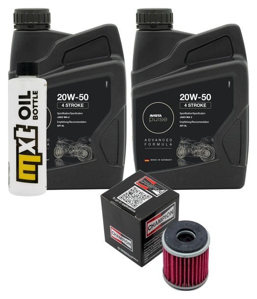 Inspektionspaket 2L 20W-50 + Ölfilter + 1x Zündkerze für Yamaha VP X-City YP X-Max 125 ccm Bj. 2008 - 2010