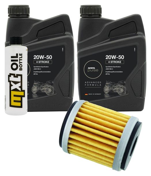 Inspektionspaket 2L 20W-50 + Ölfilter + 1x Zündkerze für Yamaha VP X-City YP X-Max 125 ccm Bj. 2008 - 2010
