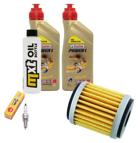 Inspektionspaket 2L 20W-50 + Ölfilter + 1x Zündkerze für Yamaha VP X-City YP X-Max 125 ccm Bj. 2008 - 2010