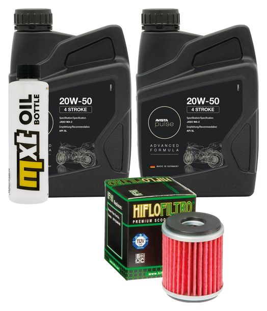 Inspektionspaket 2L 20W-50 + Ölfilter + 1x Zündkerze für Yamaha VP X-City YP X-Max 125 ccm Bj. 2008 - 2010