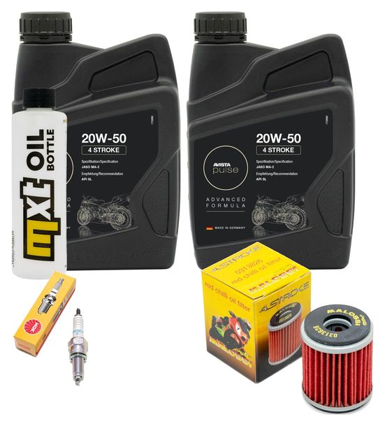 Inspektionspaket 2L 20W-50 + Ölfilter + 1x Zündkerze für Yamaha VP X-City YP X-Max 125 ccm Bj. 2008 - 2010