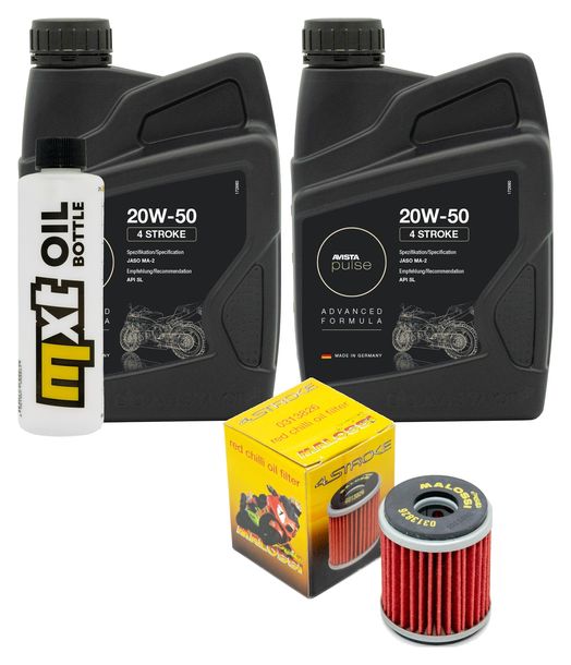 Inspektionspaket 2L 20W-50 + Ölfilter + 1x Zündkerze für Yamaha VP X-City YP X-Max 125 ccm Bj. 2008 - 2010