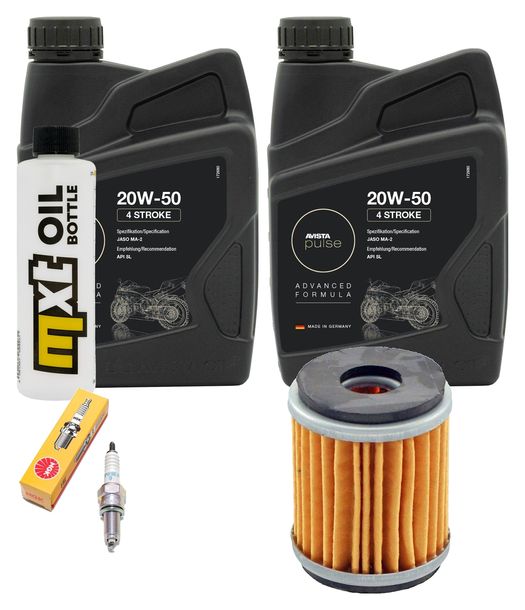 Inspektionspaket 2L 20W-50 + Ölfilter + 1x Zündkerze für Yamaha VP X-City YP X-Max 125 ccm Bj. 2008 - 2010