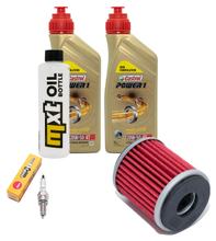 Kit d'inspection 2L 20W-50 + filtre à huile + 1x bougie pour Yamaha VP X-City YP X-Max 125 ccm Année 2008 - 2010