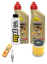 Pacchetto di ispezione 2L 20W-50 + filtro olio + 1x candela per Yamaha VP X-City YP X-Max 125 ccm Anno 2008 - 2010