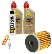 Pacchetto di ispezione 2L 20W-50 + filtro olio + 1x candela per Yamaha VP X-City YP X-Max 125 ccm Anno 2008 - 2010
