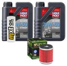 Kit d'inspection 2L 20W-50 + filtre à huile + 1x bougie pour Yamaha VP X-City YP X-Max 125 ccm Année 2008 - 2010