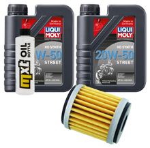Inspection package 2L 20W-50 + oil filter + 1x spark plug for Yamaha VP X-City YP X-Max 125 ccm Year 2008 - 2010