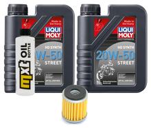 Pacote de Inspeção 2L 20W-50 + Filtro de Óleo + 1x Vela de Ignição para Yamaha VP X-City YP X-Max 125 ccm Ano. 2008 - 2010