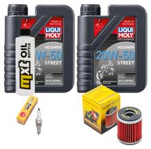 Pacote de Inspeção 2L 20W-50 + Filtro de Óleo + 1x Vela de Ignição para Yamaha VP X-City YP X-Max 125 ccm Ano. 2008 - 2010