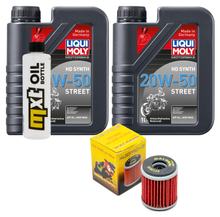 Pacote de Inspeção 2L 20W-50 + Filtro de Óleo + 1x Vela de Ignição para Yamaha VP X-City YP X-Max 125 ccm Ano. 2008 - 2010