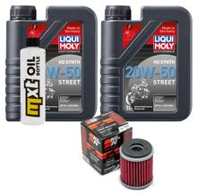 Pacchetto di ispezione 2L 20W-50 + filtro olio + 1x candela per Yamaha VP X-City YP X-Max 125 ccm Anno 2008 - 2010