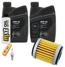 Pacote de Inspeção 2L 20W-50 + Filtro de Óleo + 1x Vela de Ignição para Yamaha VP X-City YP X-Max 125 ccm Ano. 2008 - 2010