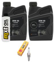 Inspekční balíček 2L 20W-50 + olejový filtr + 1x zapalovací svíčka pro Yamaha VP X-City YP X-Max 125 ccm rok výroby 2008 - 2010