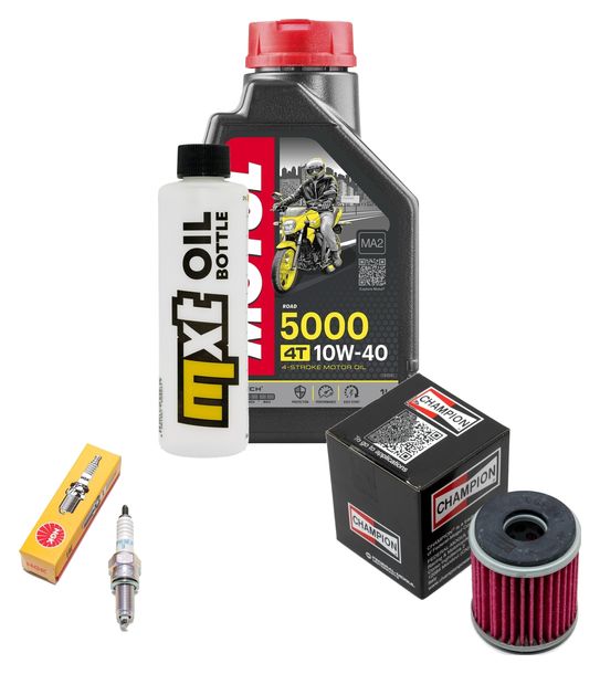 Inspektionspaket 1L 10W-40 + Ölfilter + 1x Zündkerze für Yamaha YP R X-Max 125 ccm Bj. 2014