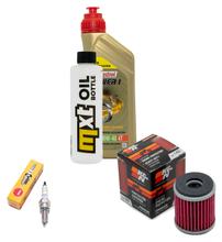 Pacchetto di ispezione 1L 10W-40 + filtro olio + 1x candela per Yamaha YP R X-Max 125 ccm Anno 2014