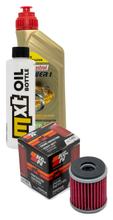Pacchetto di ispezione 1L 10W-40 + filtro olio + 1x candela per Yamaha YP R X-Max 125 ccm Anno 2014