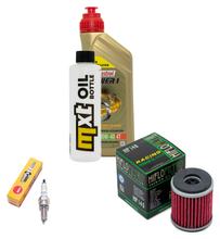 Kit d'inspection 1L 10W-40 + filtre à huile + 1x bougie pour Yamaha YP R X-Max 125 ccm Année 2014