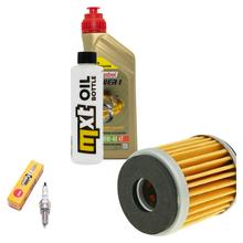 Kit d'inspection 1L 10W-40 + filtre à huile + 1x bougie pour Yamaha YP R X-Max 125 ccm Année 2014