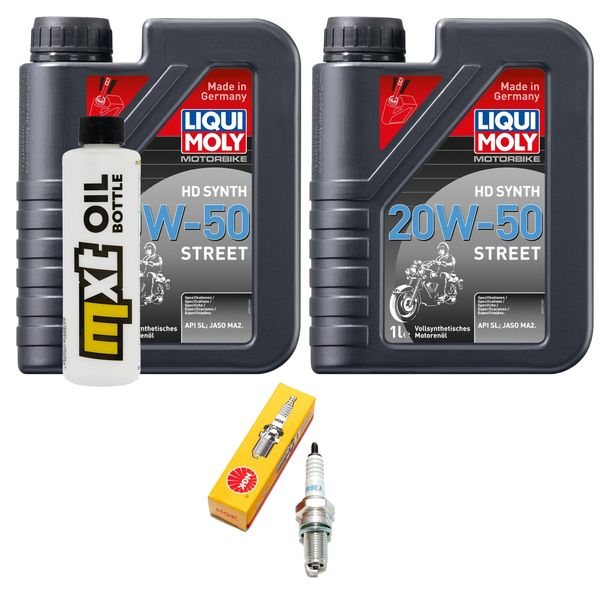 Inspektionspaket 2L 20W-50 + Ölfilter + 1x Zündkerze für Yamaha VP Versity YP X-Max Majesty 250 / 300 ccm Bj. 2000 - 2008