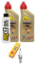 Pacote de Inspeção 2L 20W-50 + Filtro de Óleo + 1x Vela de Ignição para Yamaha VP Versity YP X-Max Majesty 250 / 300 ccm Ano de Fabricação 2000 - 2008
