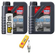 Pacote de Inspeção 2L 20W-50 + Filtro de Óleo + 1x Vela de Ignição para Yamaha VP Versity YP X-Max Majesty 250 / 300 ccm Ano de Fabricação 2000 - 2008
