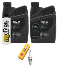 Pacote de Inspeção 2L 20W-50 + Filtro de Óleo + 1x Vela de Ignição para Yamaha VP Versity YP X-Max Majesty 250 / 300 ccm Ano de Fabricação 2000 - 2008