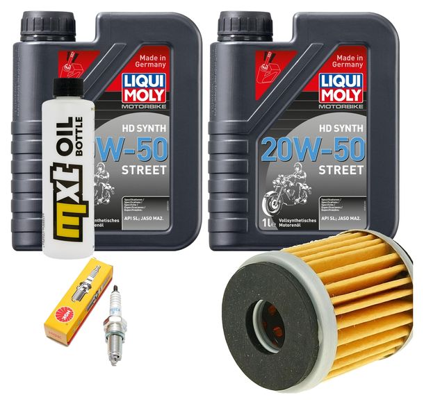 Inspektionspaket 2L 20W-50 + Ölfilter + 1x Zündkerze für Yamaha VP X-City 250 ccm