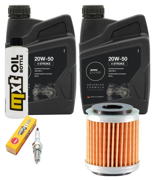 Inspektionspaket 2L 20W-50 + Ölfilter + 1x Zündkerze für Yamaha VP X-City 250 ccm