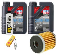 Pacote de Inspeção 2L 20W-50 + Filtro de Óleo + 1x Vela de Ignição para Yamaha VP X-City 250 ccm