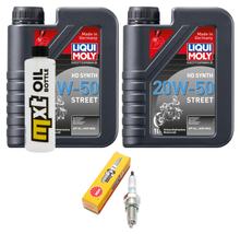 Pacote de Inspeção 2L 20W-50 + Filtro de Óleo + 1x Vela de Ignição para Yamaha VP X-City 250 ccm