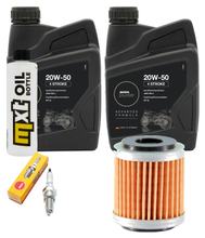 Pacote de Inspeção 2L 20W-50 + Filtro de Óleo + 1x Vela de Ignição para Yamaha VP X-City 250 ccm