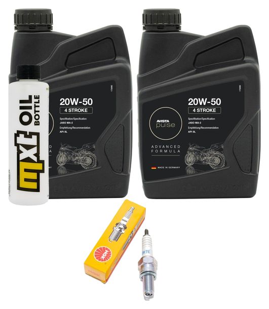 Inspektionspaket 2L 20W-50 + Ölfilter + 1x Zündkerze für Yamaha YP R X-Max, Kymco People GT i ABS Euro4 250 / 300 ccm Bj. 2010 - 2014
