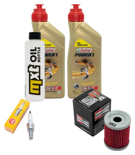 Inspektionspaket 2L 20W-50 + Ölfilter + 1x Zündkerze für Yamaha YP Majesty 400 ccm Bj. 2004 - 2005