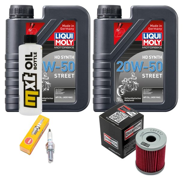 Inspektionspaket 2L 20W-50 + Ölfilter + 1x Zündkerze für Yamaha YP Majesty 400 ccm Bj. 2004 - 2005